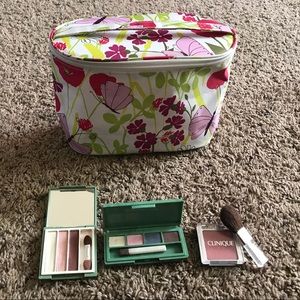 Clinique Eye Shadow Blushing Powder Makeup Bag